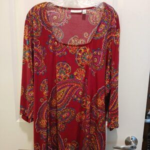 SUSAN GRAVER 3/4 SLEEVE MULTI-COLORED TUNIC